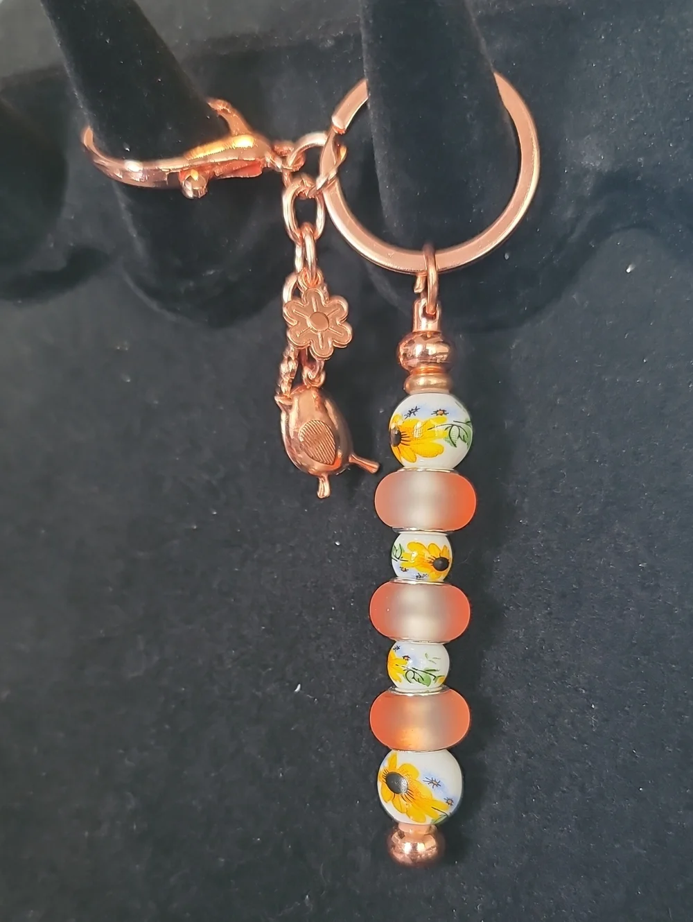 Floral Drop Bead Purse Or Keychain Charm